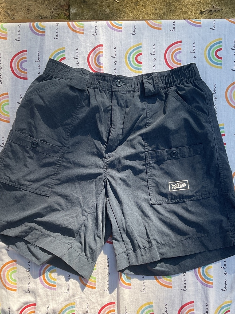 AFTCO Black Men's Cargo Shorts